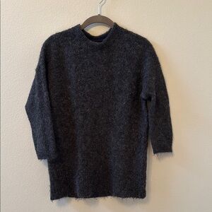 Women’s Grey Alpaca Blend Quarter Length Sleeve Sweater